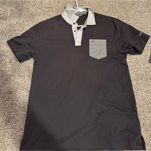 Travis Mathew Black and Gray Polo Shirt